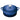 Blue cast iron cookware pot with a white knob on a white background
