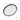 White oval platter with red and blue rim and measurements on a white background