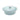Light blue cast iron cookware with a lid on a white background