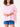 Catalina Slub Tee Petite Collection White with pink stripe and navy ringer collar
