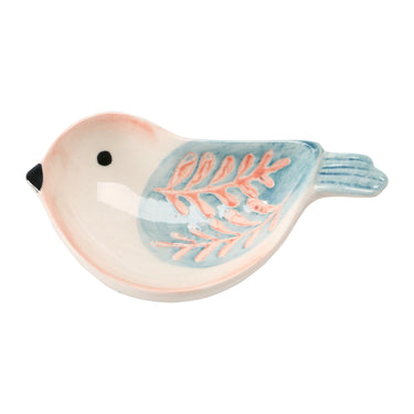 Blue & Pink Ceramic Bird Dish