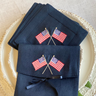 Arte Italica & Crown Designs Cloth Cocktail Napkins with Embroidered American Flag Detail -  Navy