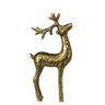 A metallic gold deer figurine with textured, hammered details, standing on a plain white background.