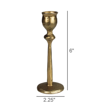 Measurements for HomArt - Sonrisa Taper Holder, Brass - Small 6”H x 2.25”W