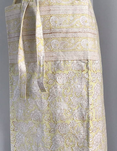Patterned fabric with floral design on a gray background
