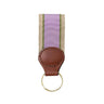 Lavender and cream keychain with green stripe