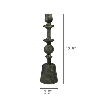 Measurements for Bastia Taper Holder - Green Patina - Small 13.5”H x 3.5”W