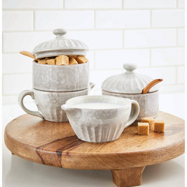 tag - Stinson Cream + Sugar Set Light Gray Stoneware Everyday