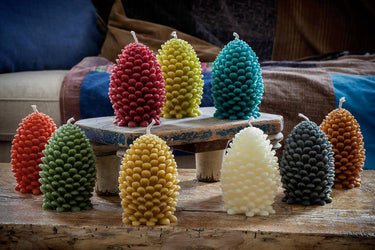Jumbo Pine Cone Handmade Beeswax Sculptural Candles multiple colors