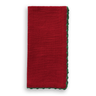 French Graffiti Knotted Edge Napkins in Red with Green Trim