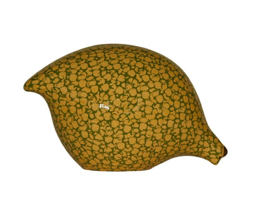 Yellow Speckled Green Ceramic Quail
