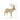 Decorative deer figure with floral patterns and measurements on a white background