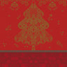 Decorative red fabric with gold tree pattern