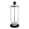 Harold Imports Clear glass French press coffee maker with black lid and base on a white background. 
