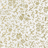 White background with gold floral scroll pattern wrapping paper