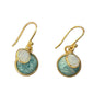 Amazonite & Moontstone, Double circle gemstone earrings.