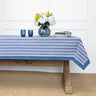Pomegranate Dotted Stripe Blue Collection Tablecloth