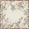 Garnier-Thiebaut ‘Vintage Flowers Cranberry’ tablecloth all-over pattern features butterflies dancing around delicate florals
