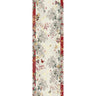 Garnier-Thiebaut ‘Vintage Flowers Cranberry’ table runner all-over pattern features butterflies dancing around delicate florals