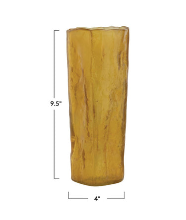 Hand Blown Amber Glass Vase