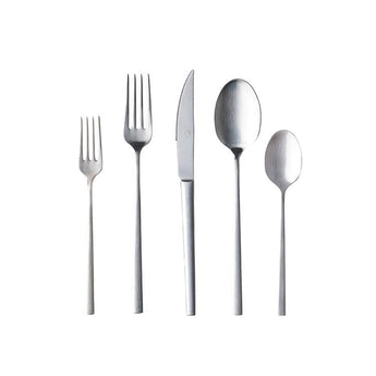 Vela 5 Piece Brushed Stainless Steel Flatware Set