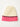 Cream beanie with pink band at base