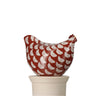 French ceramic poullet in Bordeaux red and white spot