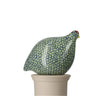 French Ceramic Green Speckled Cobalt Quail