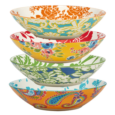 Certified International - Damask Floral Soup/Pasta Bowl 9.375" x 2.25" (4) asst.