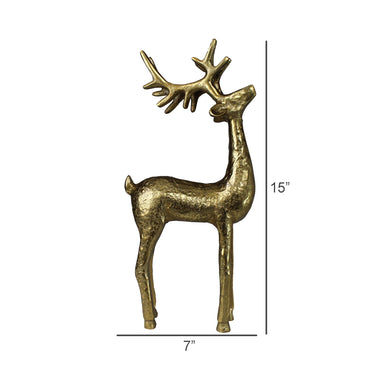 Brass reindeer standing 