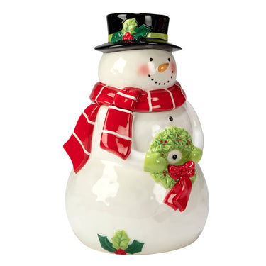 Certified International - Holiday Magic Christmas Snowman 3-D  Cookie Jar 10.75"