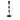 Black metal candle holder with a three-bulb stem design and round base, shown with dimension labels indicating 10 inches height and 3 inches width on a white background.