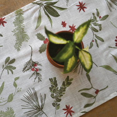Boughs + Berries  Organic Table Runner 98"