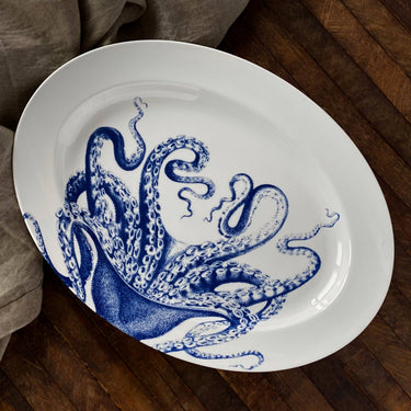 Lucy the Octopus | Large Oval Rimmed Platter