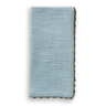 French Graffiti Knotted Edge Napkins in Light Blue with Natural Trim