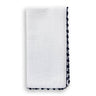French Graffiti Knotted Edge Napkins in White with Black Trim