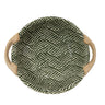 Terrafirma Veg Bowl with handles. Pattern: Braid; Color: Pine Green
