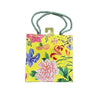 Caspari ‘A Profusion of Flowers’ in yellow small gift bag with celadon green rope handles