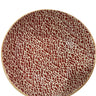 Medium Serving Bowl by Terrafirma in Poppy, a slightly orangey red color, the pattern is called Pebble, evoking a small mosaic.