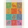 Colorful bunny rabbit tea towel
