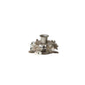Metal Leaves & Flowers Taper Holder, Antique Silver Finish