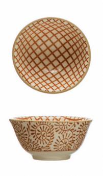 Small ceramic pinch pot bowls, each with different geometric patterns